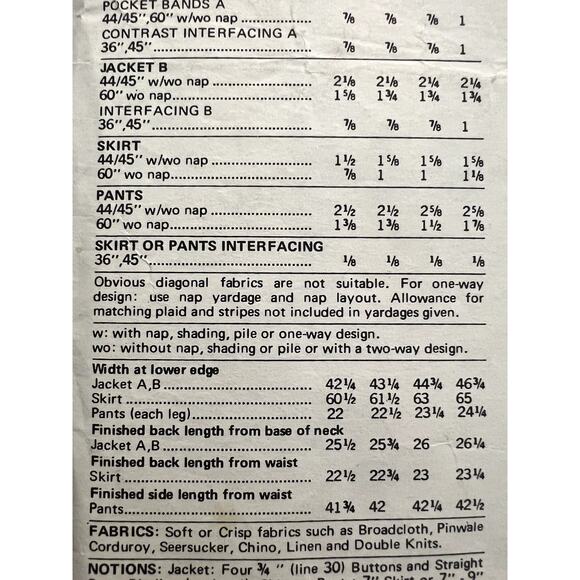 Butterick Sewing pattern 4119 suit blazer pants size 12 - Picture 8 of 9